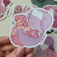 Valentine Mermaid Sticker lavender