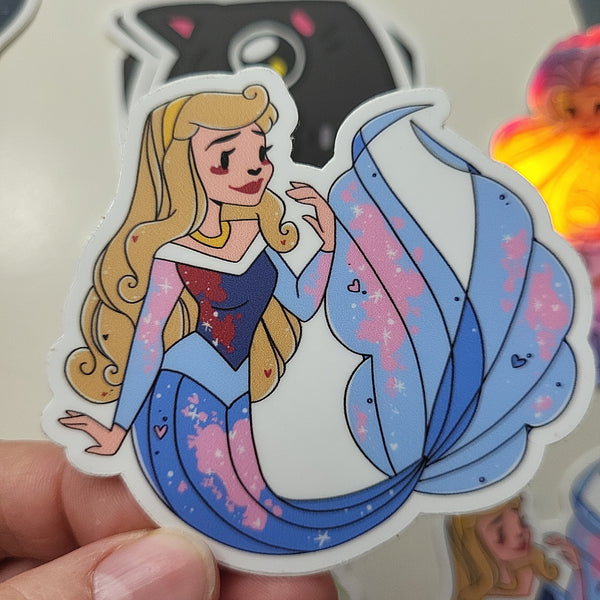 Mermaid Sticker Aurora splatter
