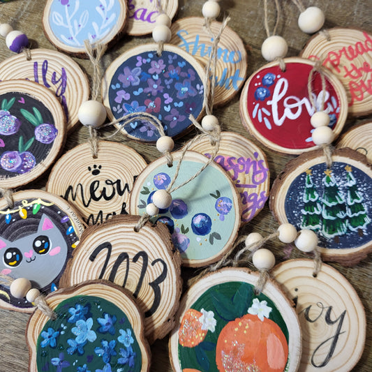 Painted Wooden Ornaments 2023