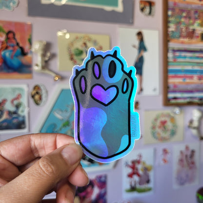 Holographic Kitty Paw - Sticker