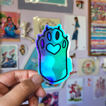 Holographic Kitty Paw - Sticker