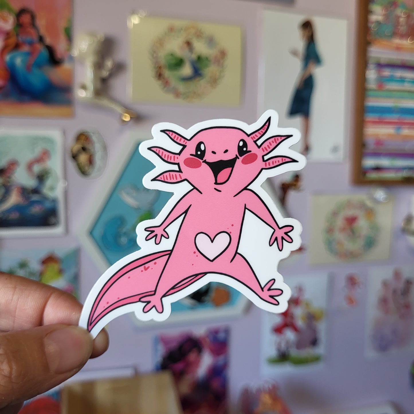 Pink Axolotl - Sticker