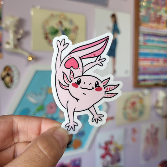 Pink Axolotl - Sticker