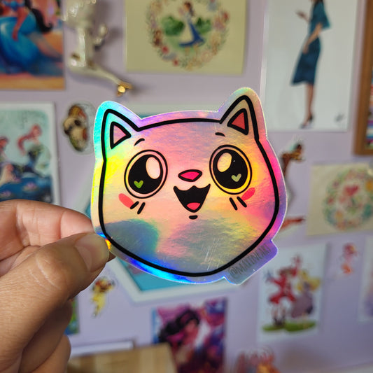 Holographic White Kitty - Sticker