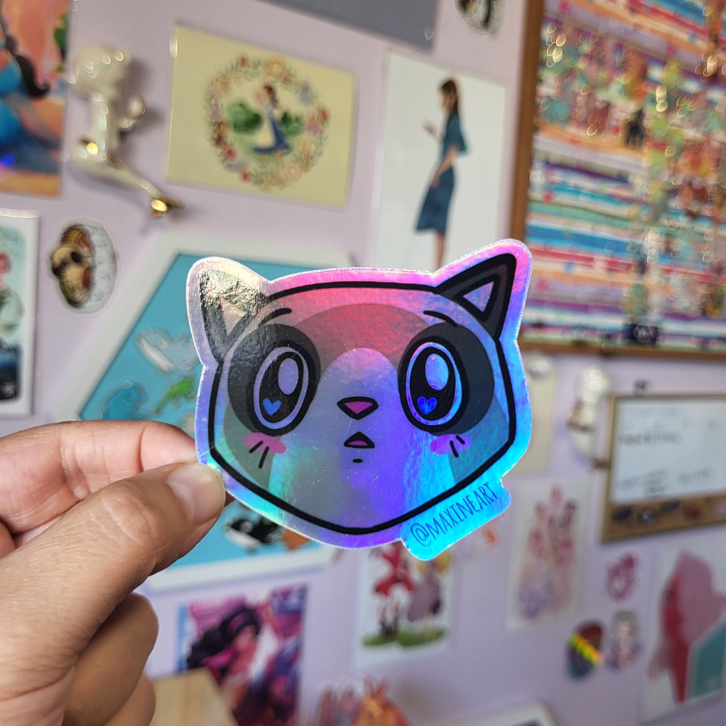 Holographic Grey Kitty - Sticker