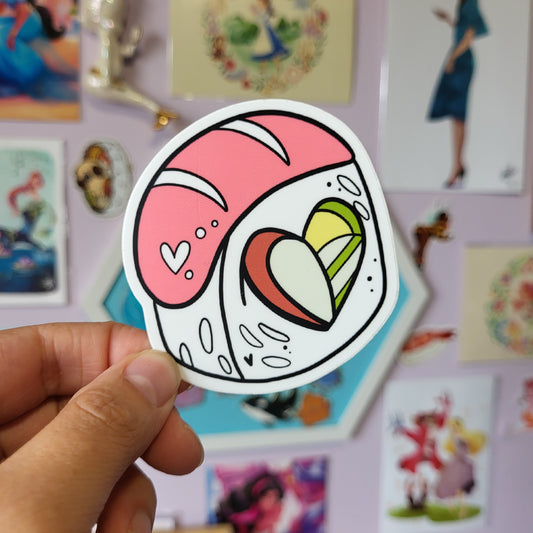 Heart Salmon Roll - Sticker