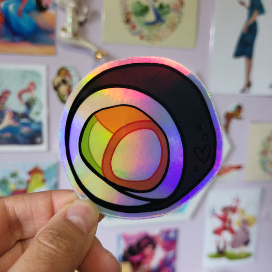 Holographic Ebi Roll - Sticker