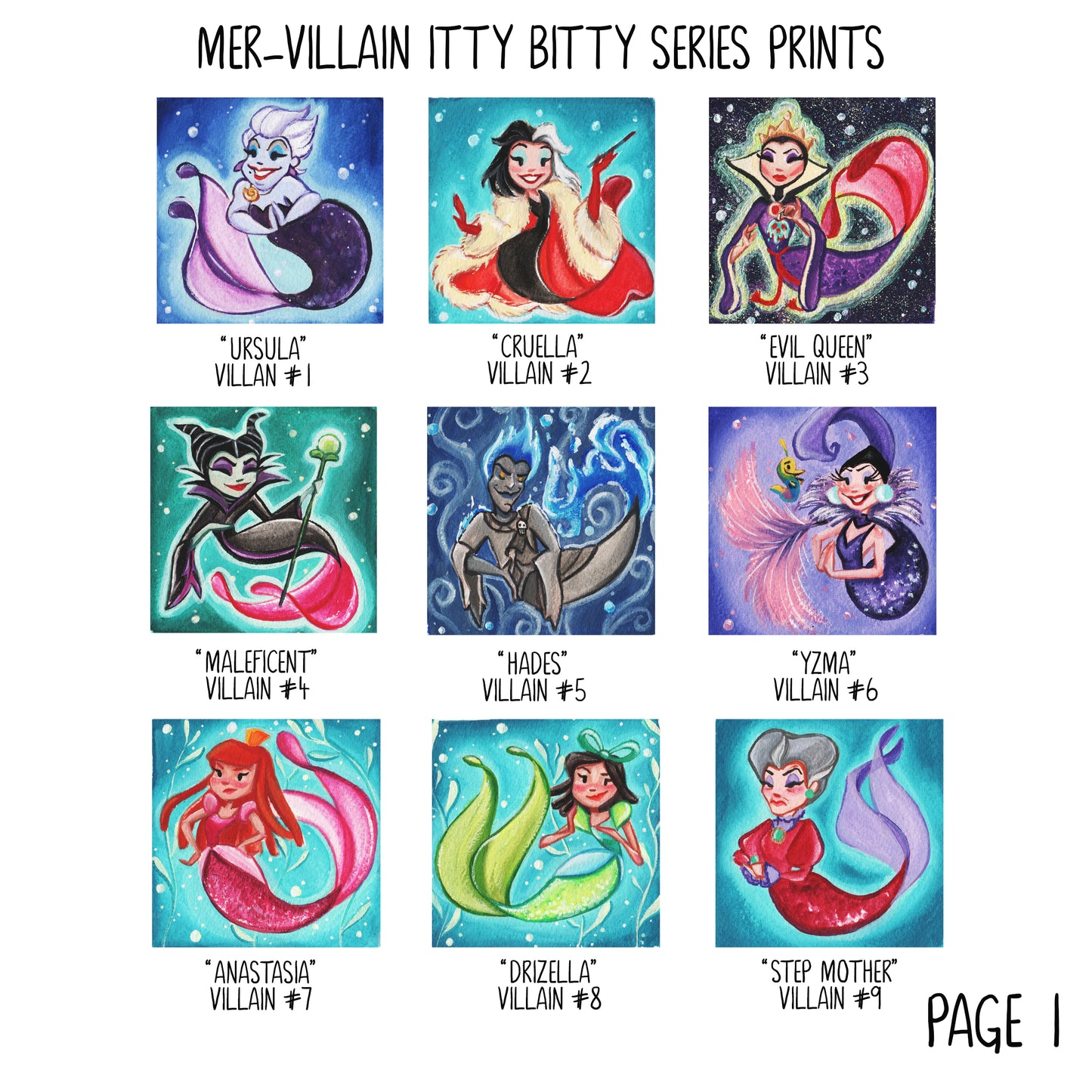 Itty Bitty Mermaid Villians