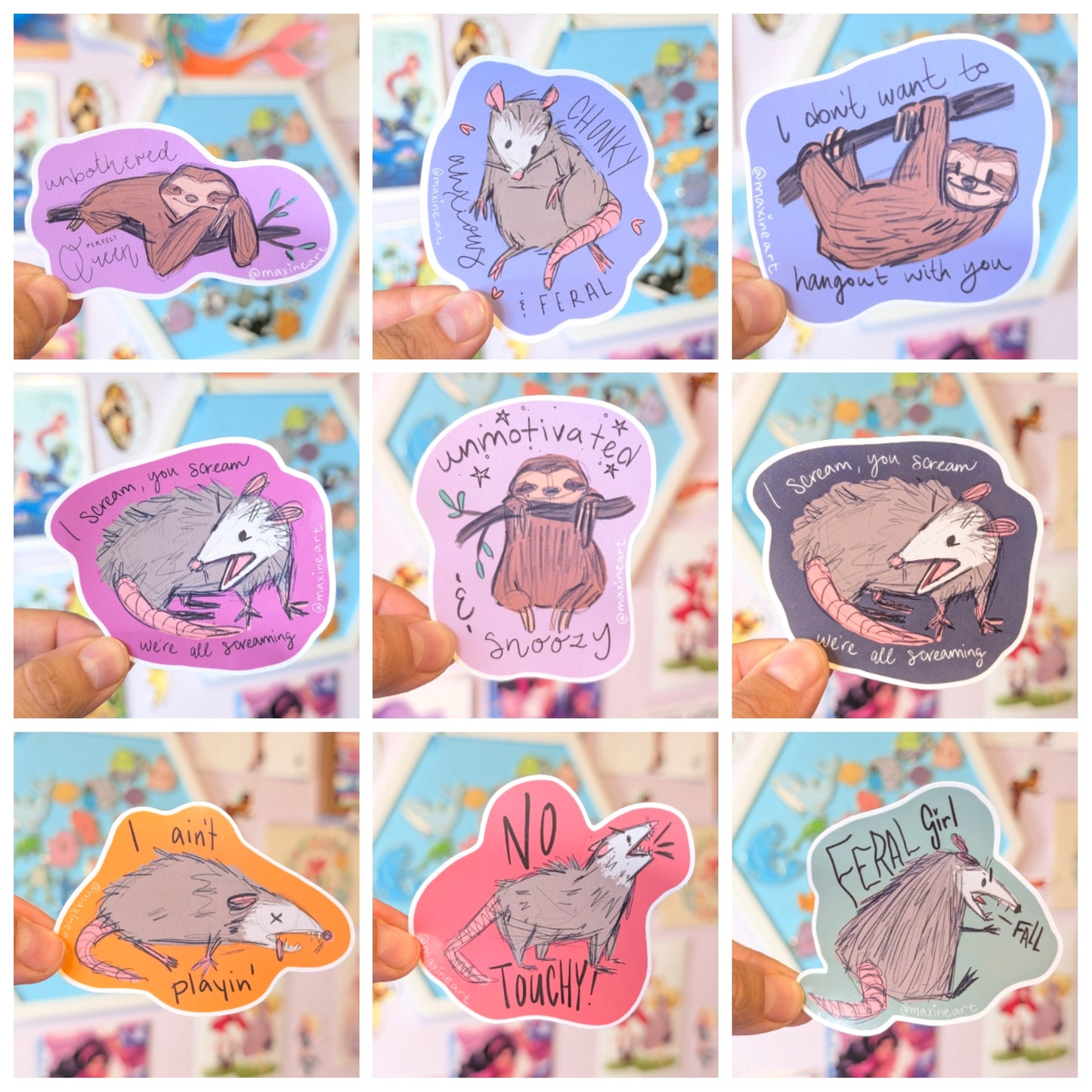 Unhinged Animal - Vinyl Sticker - Set 1