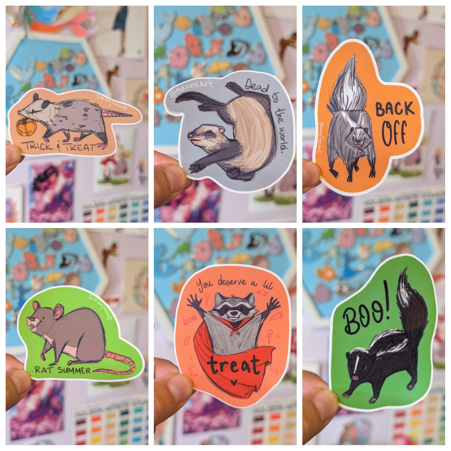 Unhinged Animal - Vinyl Sticker - Set 3