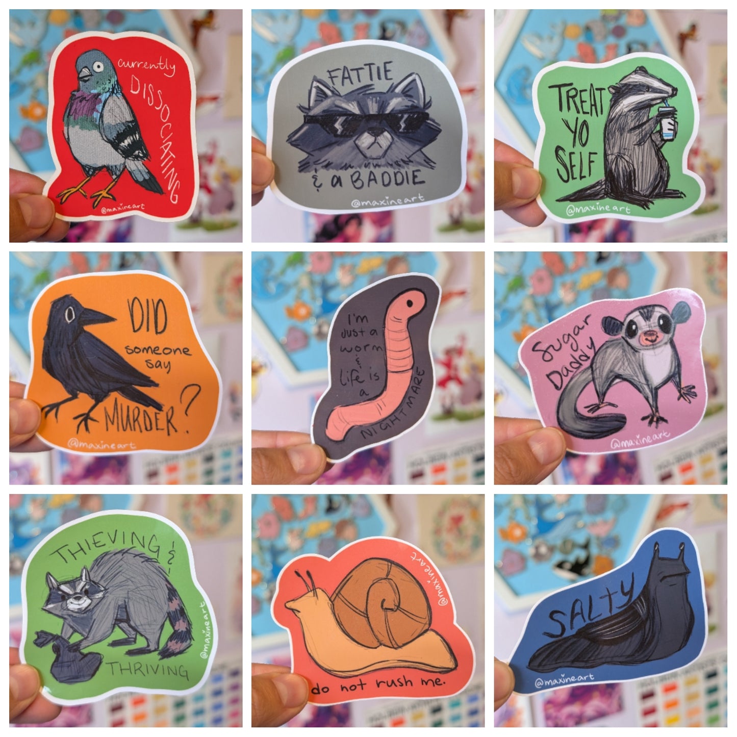 Unhinged Animal - Vinyl Sticker - Set 2