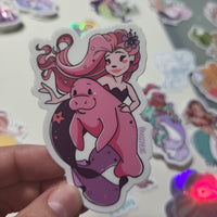 Pink Manatee Sticker