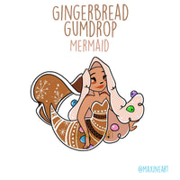Holiday mermaid - Gingerbread gumdrop