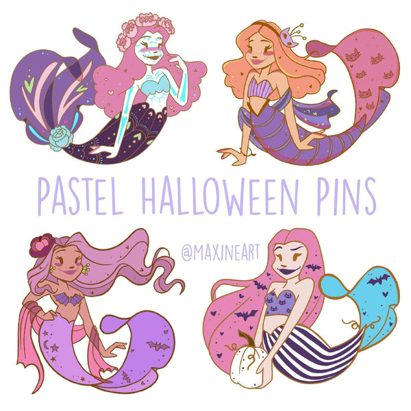 Pastel Spooky Mermaid Pin